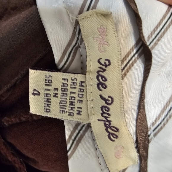 Free People boho corduroy brown straight leg pants size 4 - Picture 10 of 10